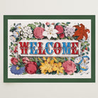 Welcome Floral Vintage Wall Art Print-Skudaboo