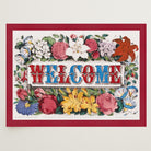 Welcome Floral Vintage Wall Art Print-Skudaboo