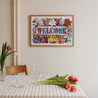 Welcome Floral Vintage Wall Art Print-Skudaboo