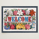 Welcome Floral Vintage Wall Art Print-Skudaboo