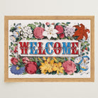 Welcome Floral Vintage Wall Art Print-Skudaboo