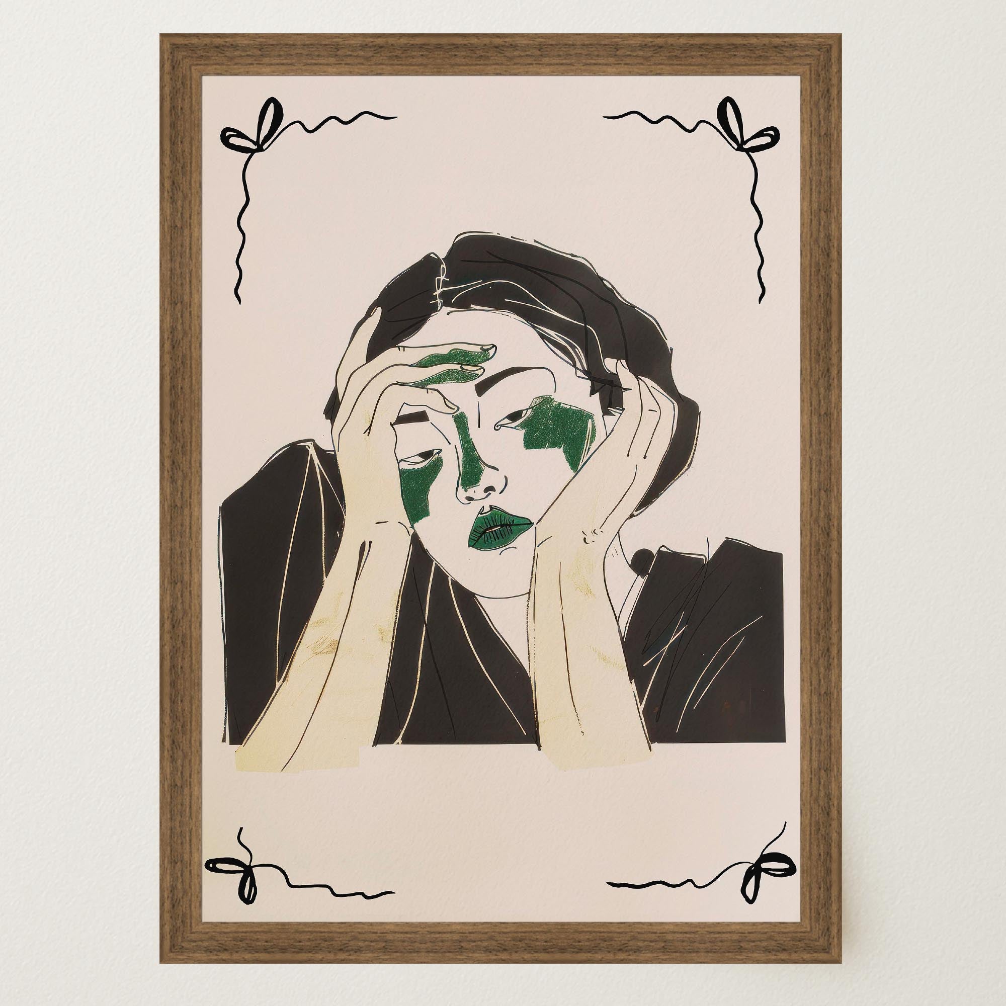 Reflective Woman Wall Art Print-Skudaboo