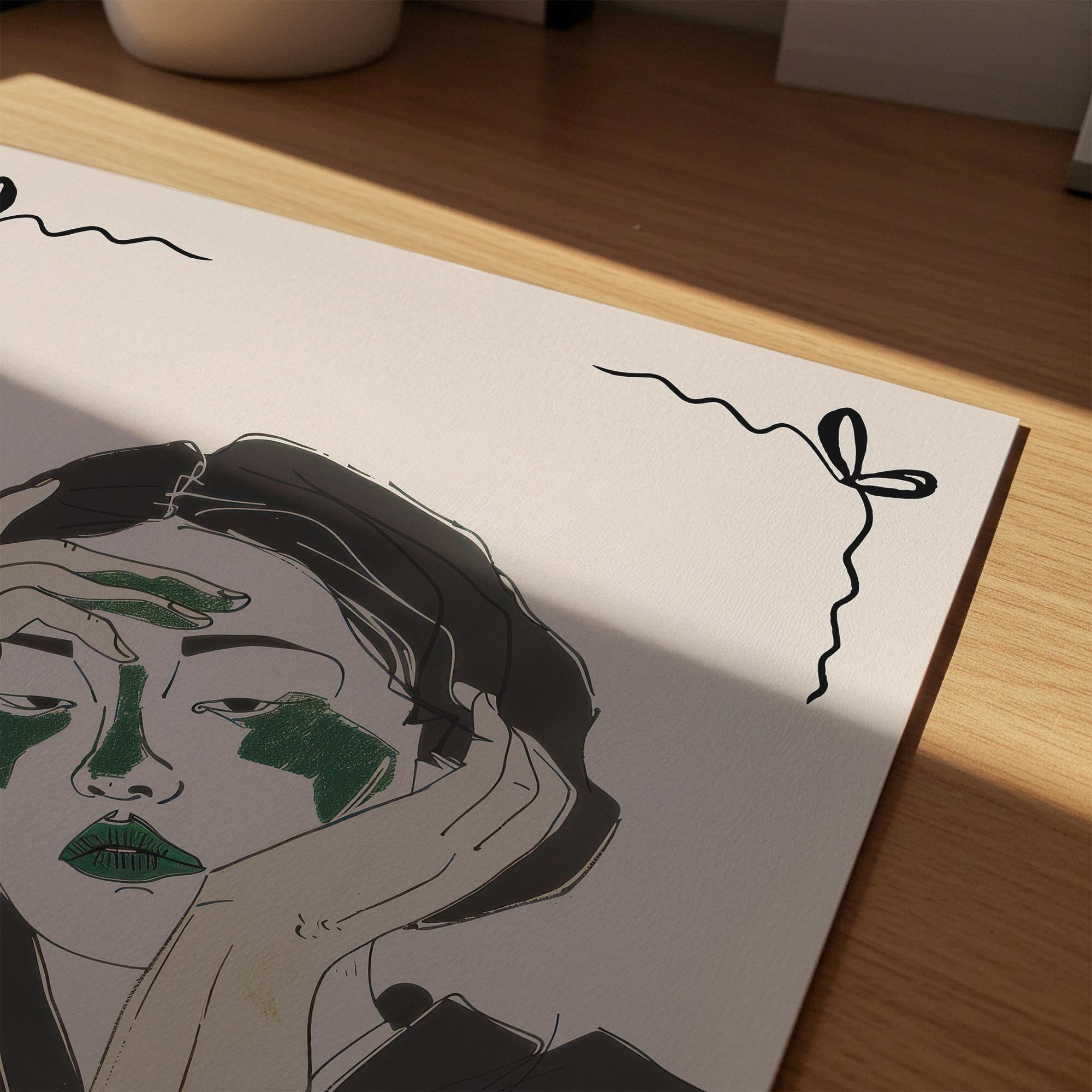 Reflective Woman Wall Art Print-Skudaboo