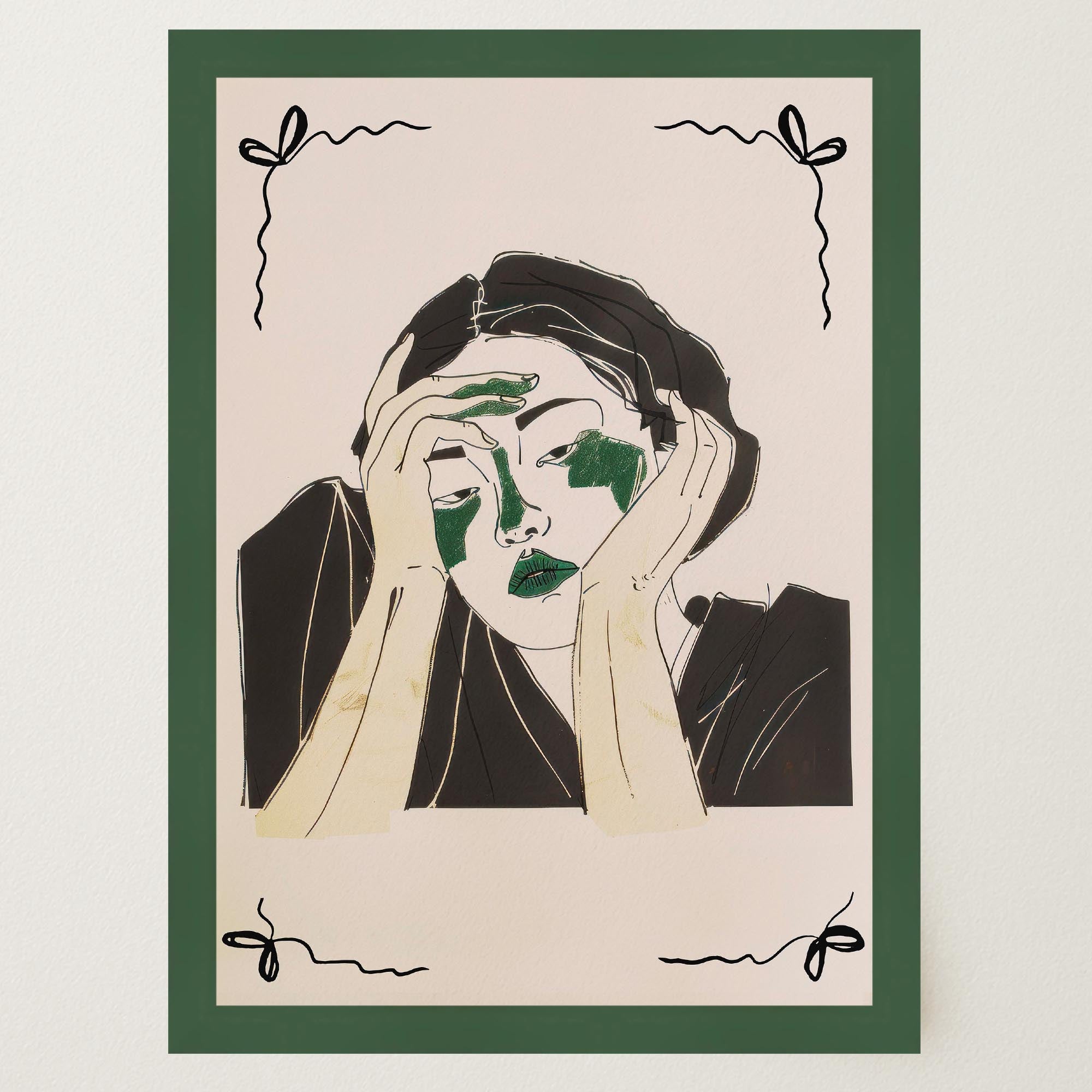 Reflective Woman Wall Art Print-Skudaboo