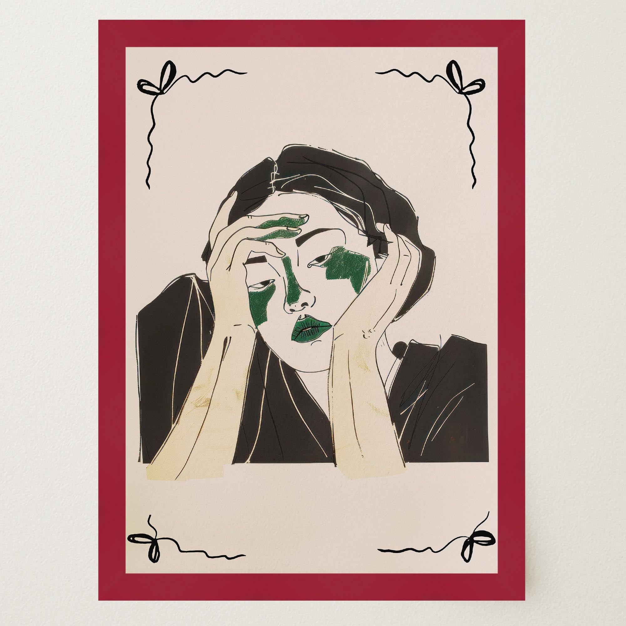 Reflective Woman Wall Art Print-Skudaboo
