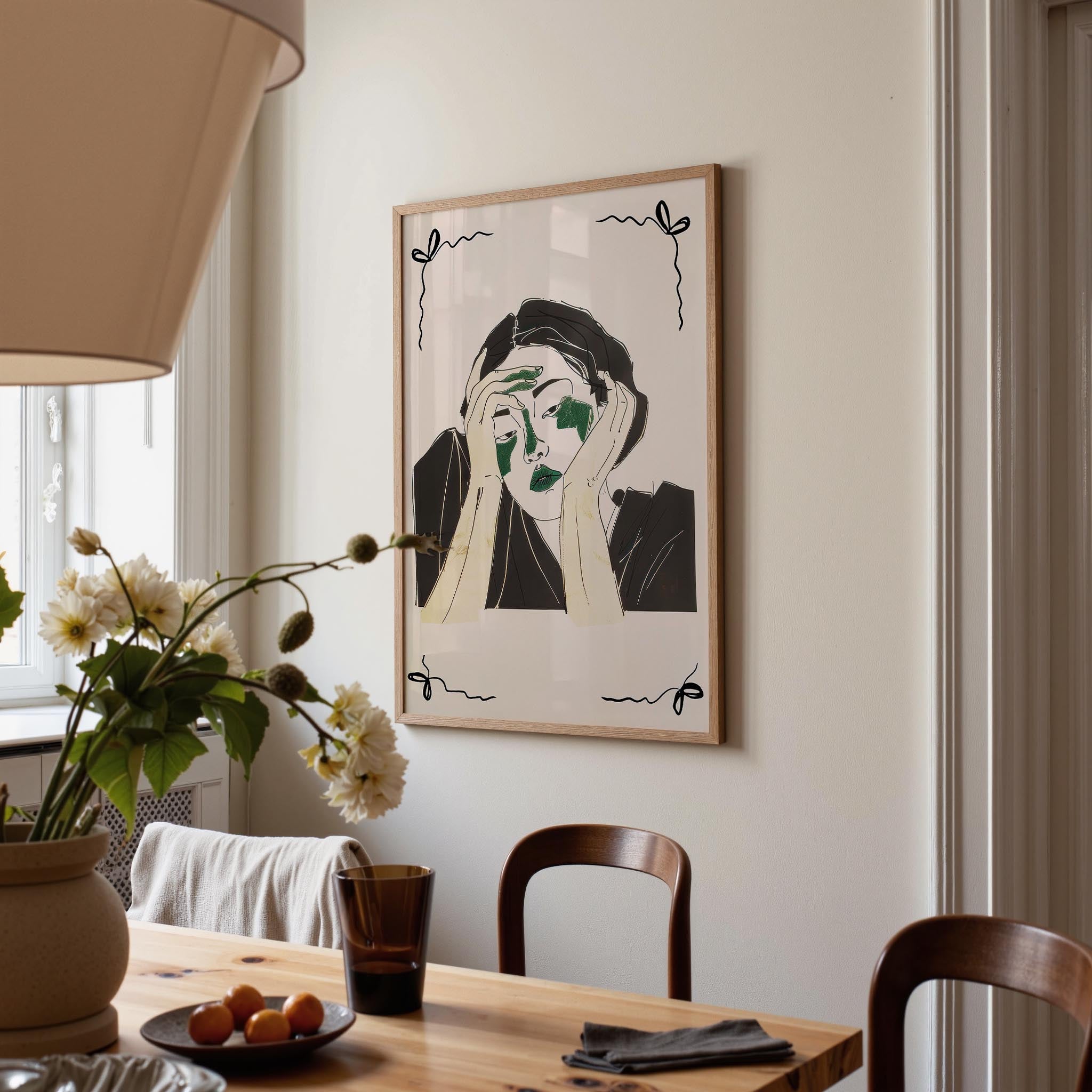 Reflective Woman Wall Art Print-Skudaboo