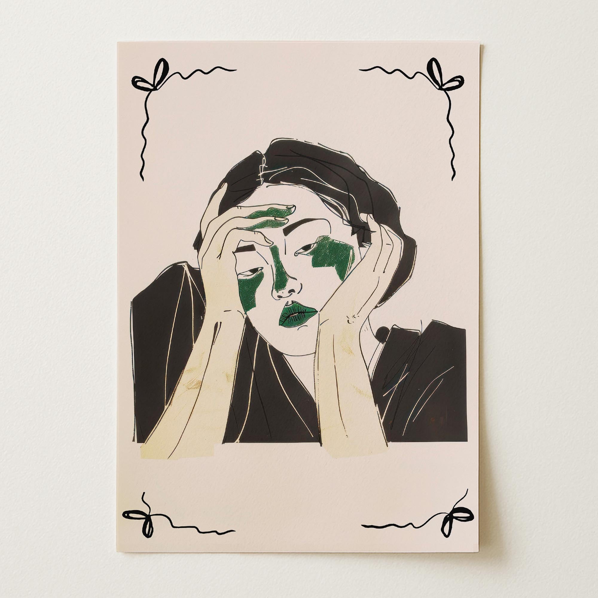 Reflective Woman Wall Art Print-Skudaboo