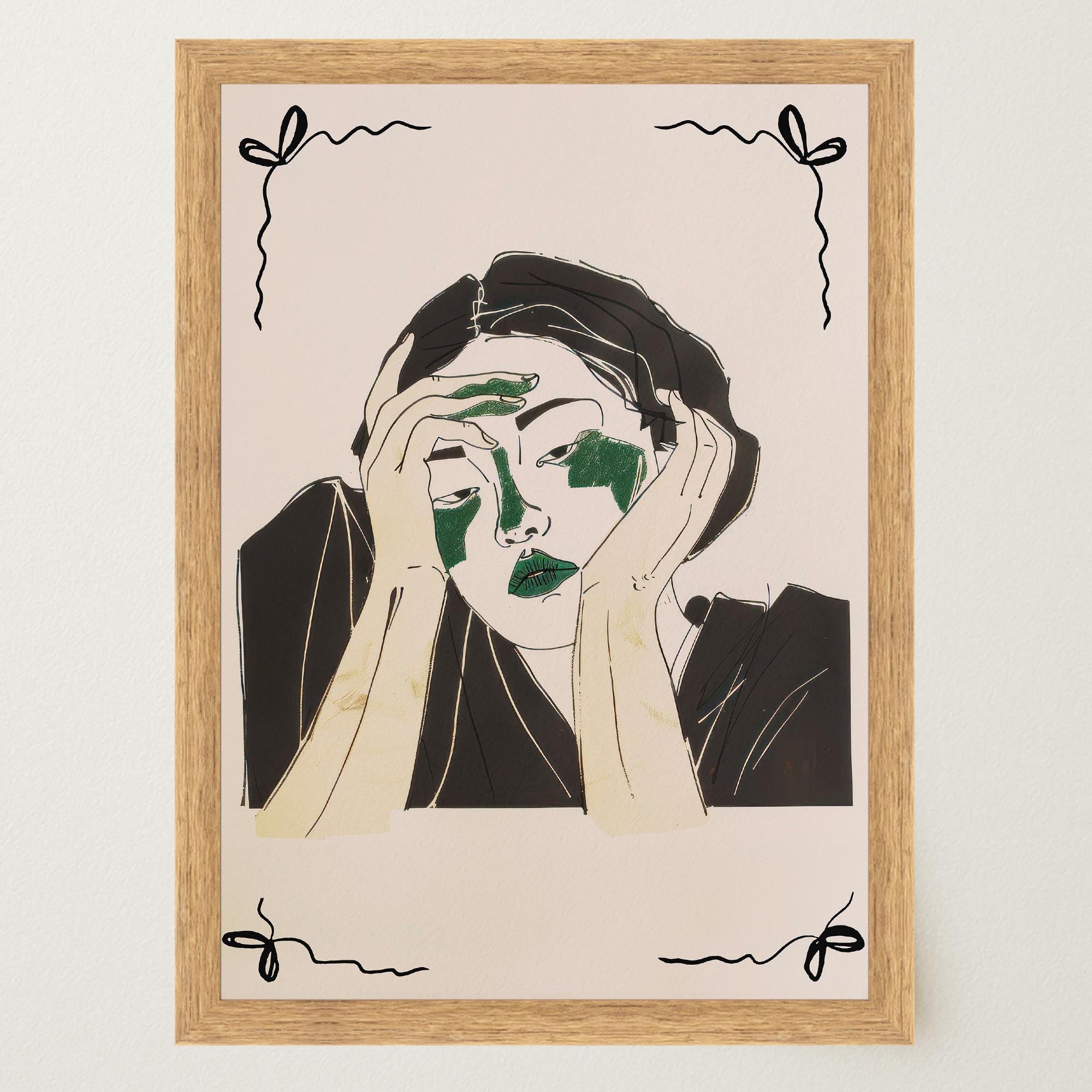 Reflective Woman Wall Art Print-Skudaboo
