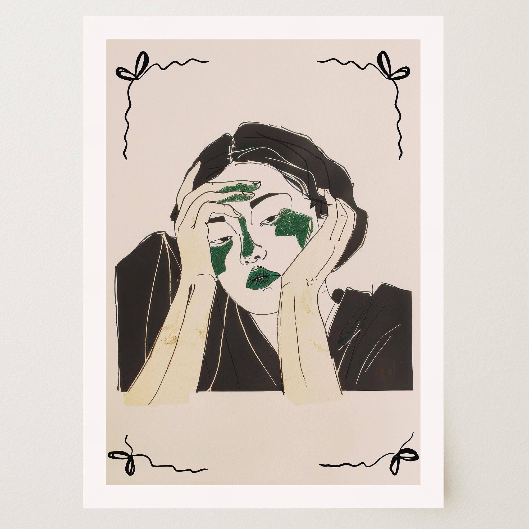 Reflective Woman Wall Art Print-Skudaboo