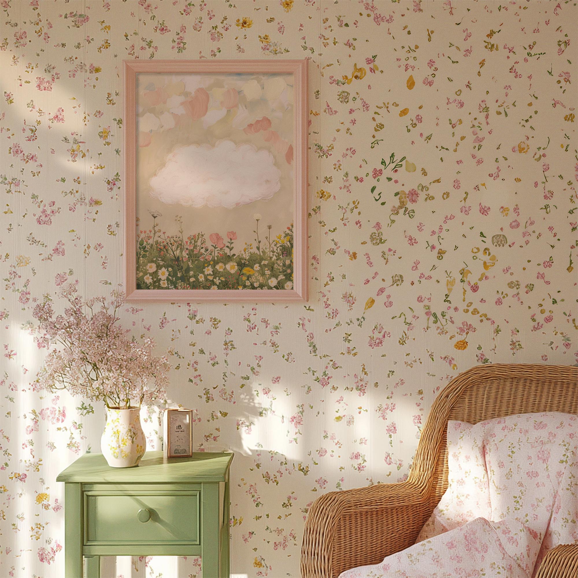 Cloud in Meadow Wall Art Print-Skudaboo