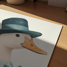 Fancy Duck in Top Hat Nursery Wall Art Print-Skudaboo