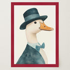 Fancy Duck in Top Hat Nursery Wall Art Print-Skudaboo