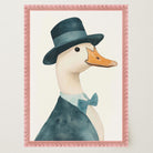 Fancy Duck in Top Hat Nursery Wall Art Print-Skudaboo