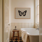 Vintage Style Black and White Butterfly Wall Art Print-Skudaboo