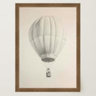 Vintage Style Hot Air Balloon Drawing Wall Art Print-Skudaboo