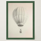 Vintage Style Hot Air Balloon Drawing Wall Art Print-Skudaboo
