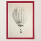 Vintage Style Hot Air Balloon Drawing Wall Art Print-Skudaboo