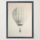 Vintage Style Hot Air Balloon Drawing Wall Art Print-Skudaboo