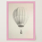 Vintage Style Hot Air Balloon Drawing Wall Art Print-Skudaboo
