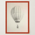 Vintage Style Hot Air Balloon Drawing Wall Art Print-Skudaboo