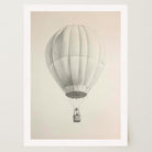 Vintage Style Hot Air Balloon Drawing Wall Art Print-Skudaboo