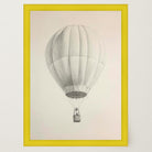 Vintage Style Hot Air Balloon Drawing Wall Art Print-Skudaboo