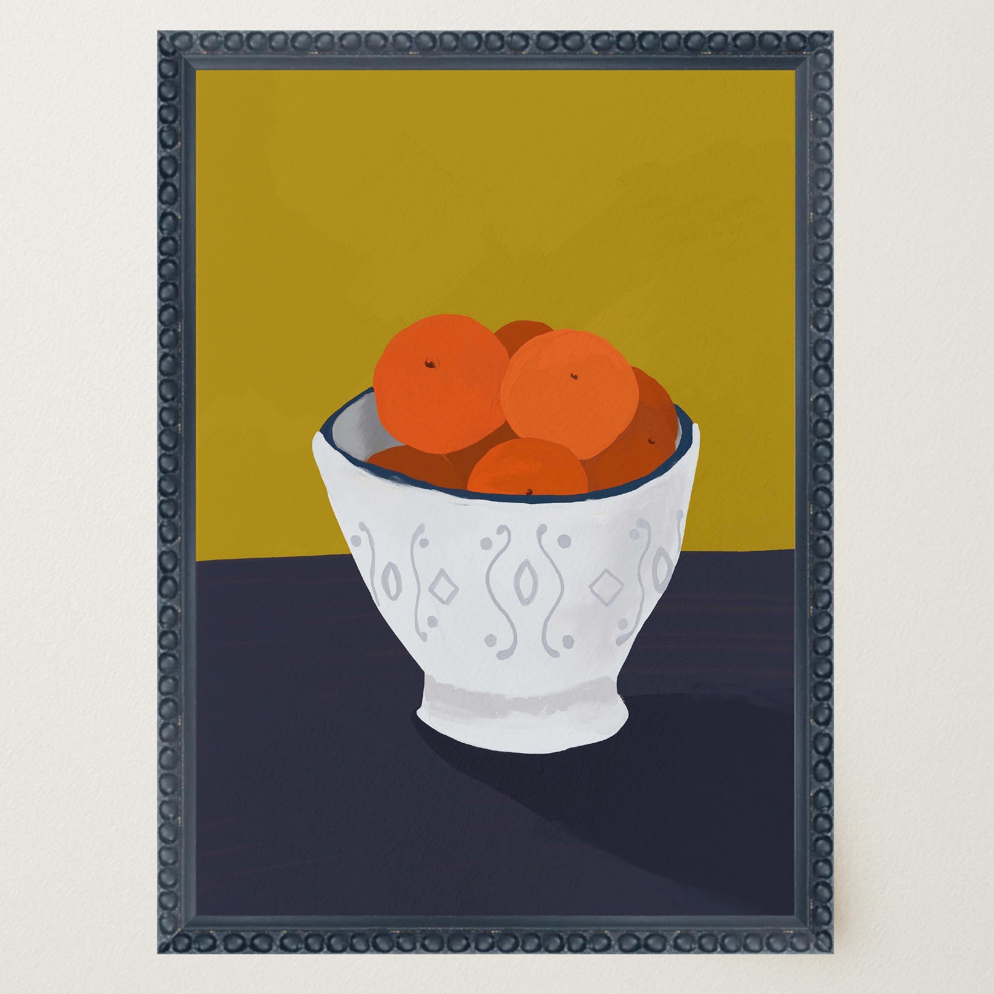 Oranges in Bowl Still Life Wall Art Print-Skudaboo