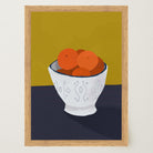 Oranges in Bowl Still Life Wall Art Print-Skudaboo