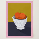 Oranges in Bowl Still Life Wall Art Print-Skudaboo