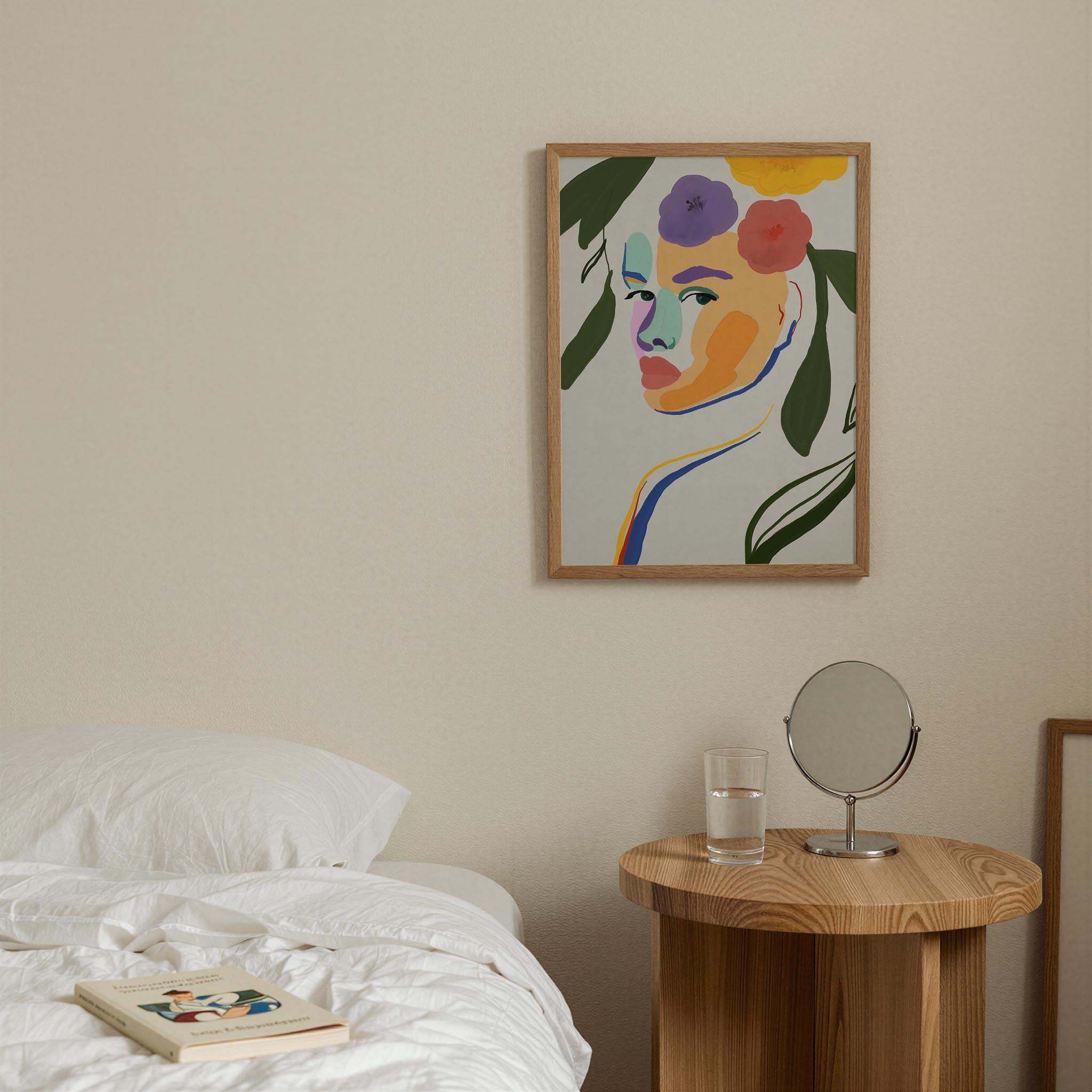 Colourful Abstract Floral Female Wall Art Print-Skudaboo
