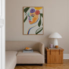 Colourful Abstract Floral Female Wall Art Print-Skudaboo
