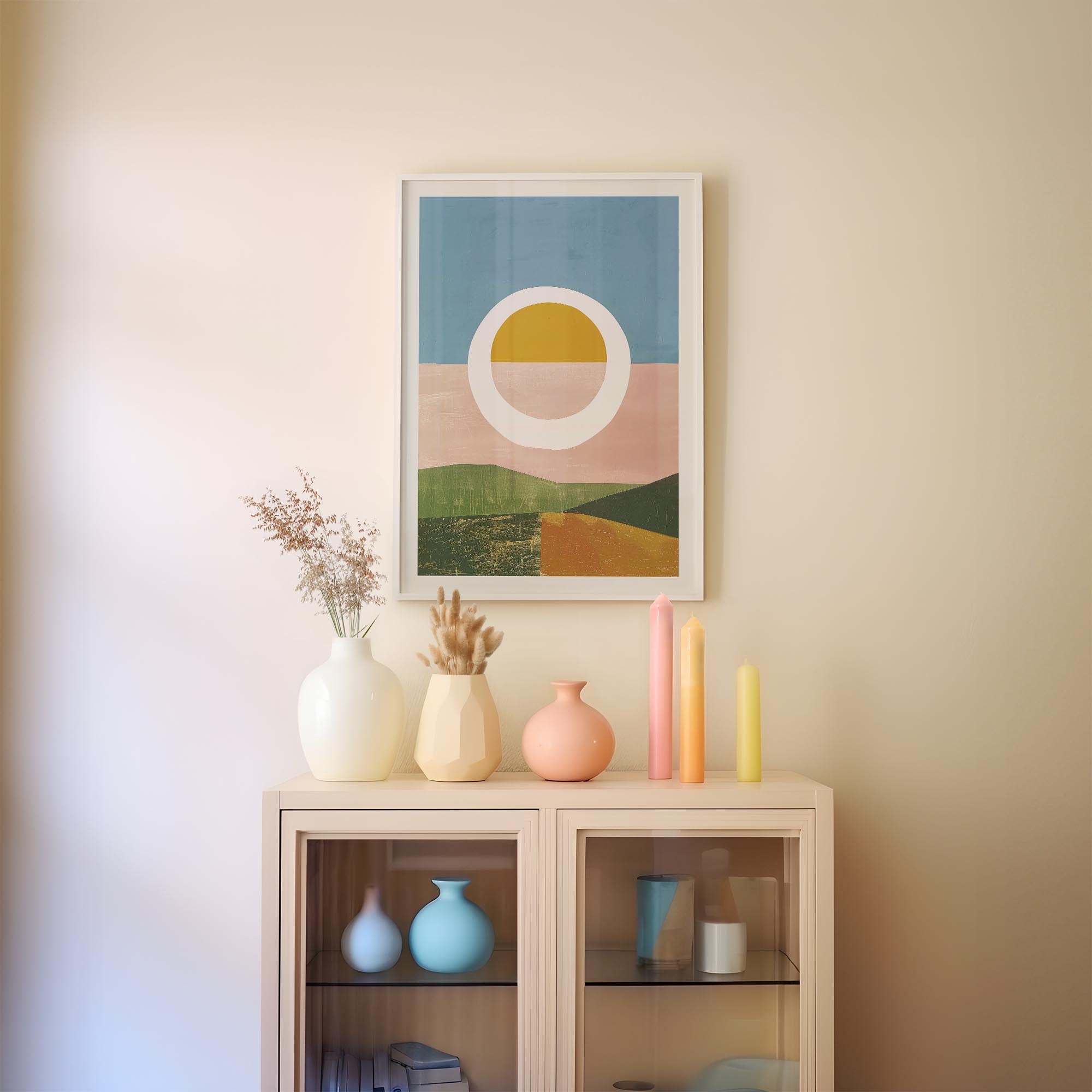 Abstract Sunset Modern Wall Art Print-Skudaboo