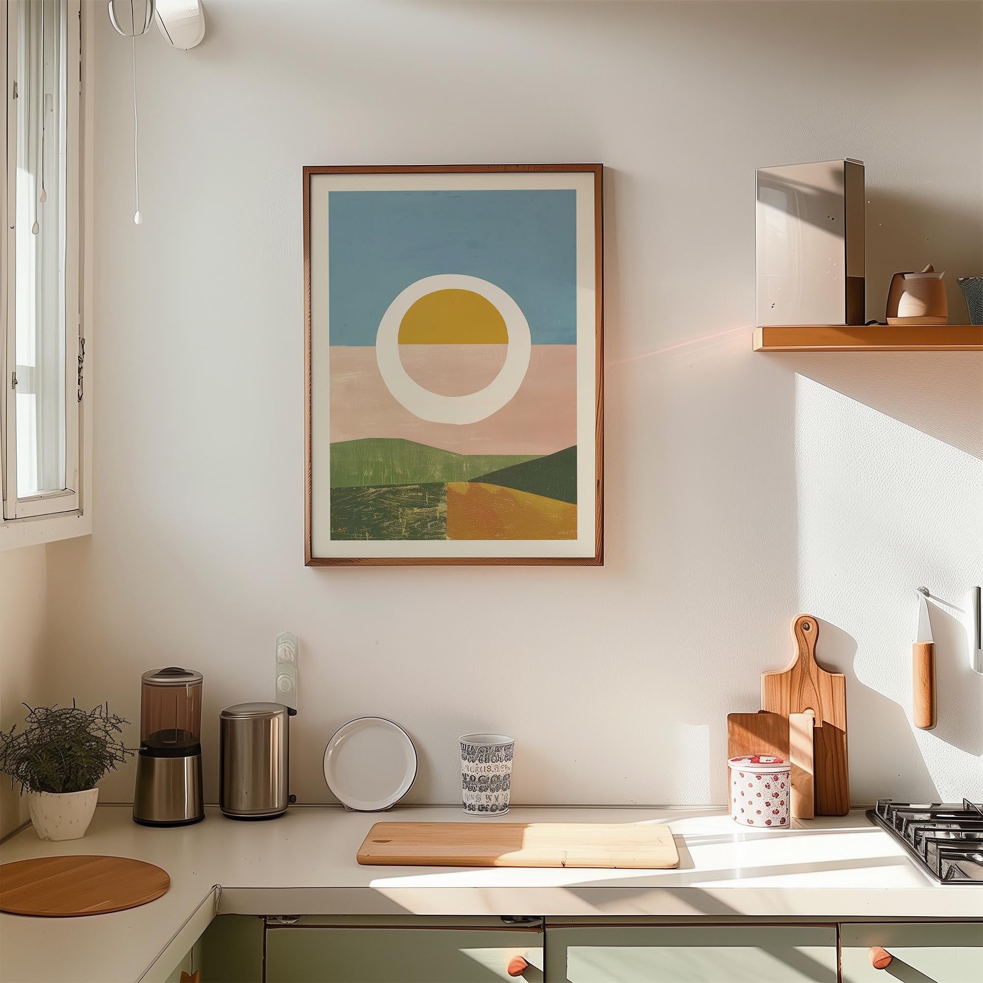 Abstract Sunset Modern Wall Art Print-Skudaboo