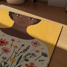 Woman Holding Flowers Portrait Wall Art Print-Skudaboo