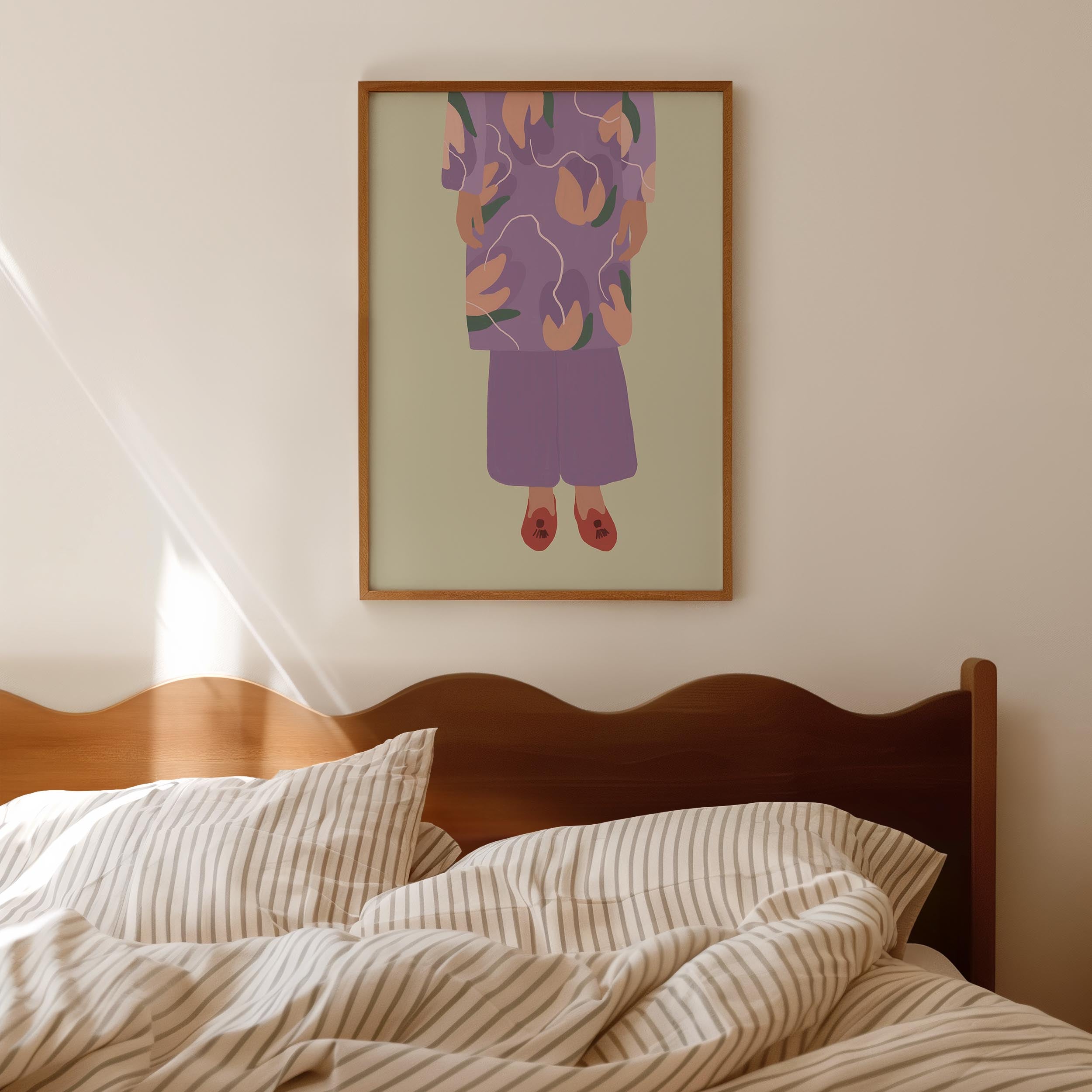 Woman in Purple Outfit Fashion Wall Art Print-Skudaboo