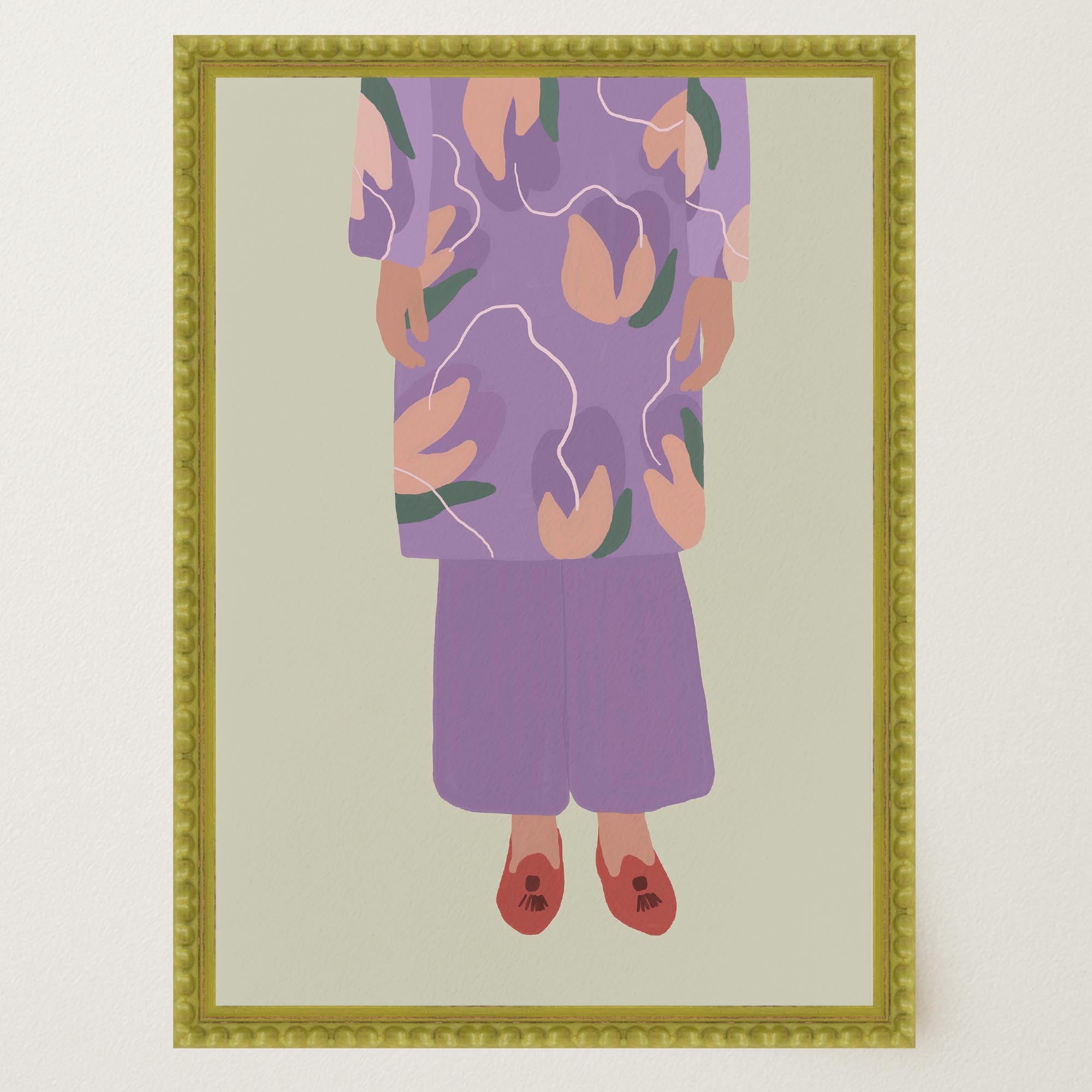 Woman in Purple Outfit Fashion Wall Art Print-Skudaboo