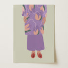 Woman in Purple Outfit Fashion Wall Art Print-Skudaboo