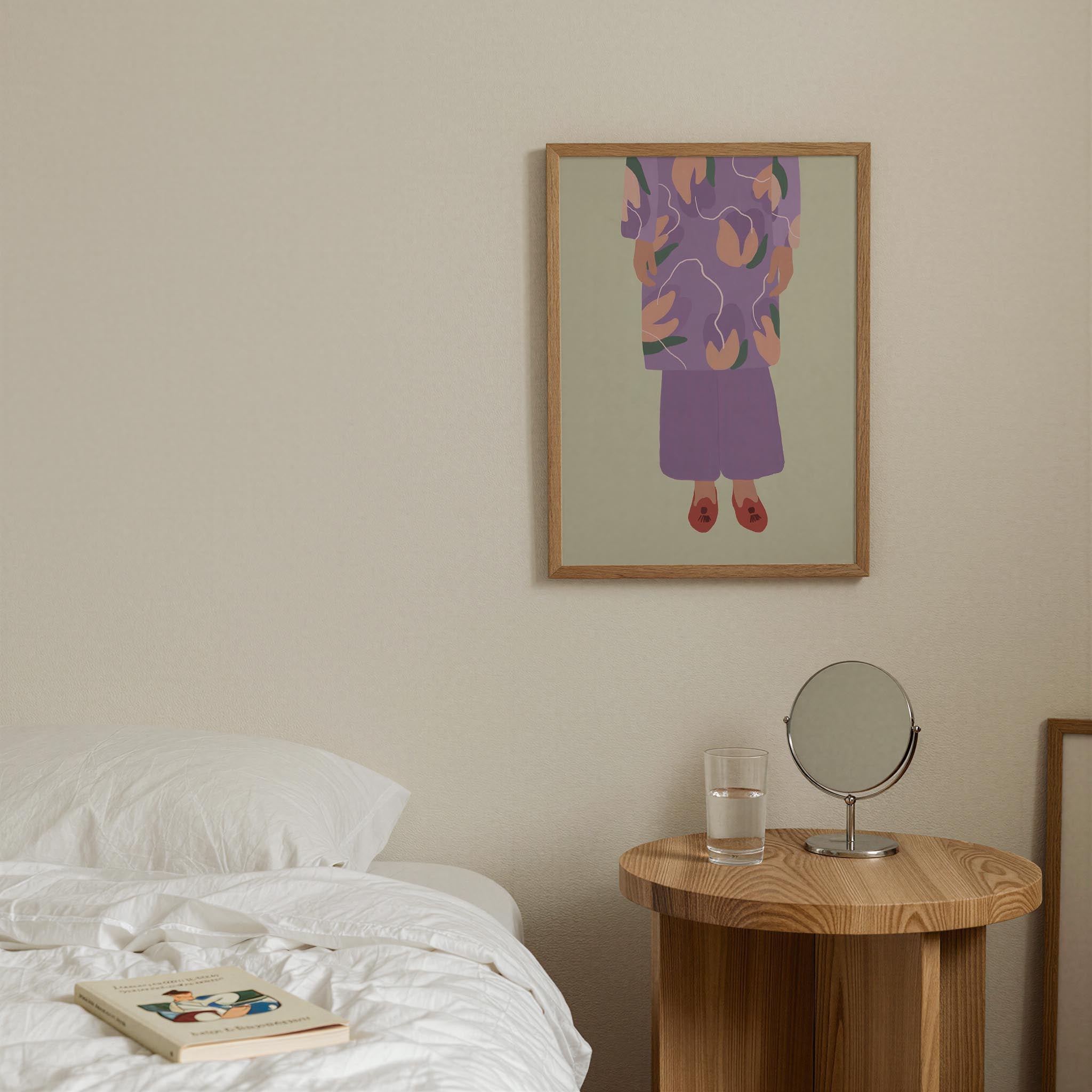Woman in Purple Outfit Fashion Wall Art Print-Skudaboo