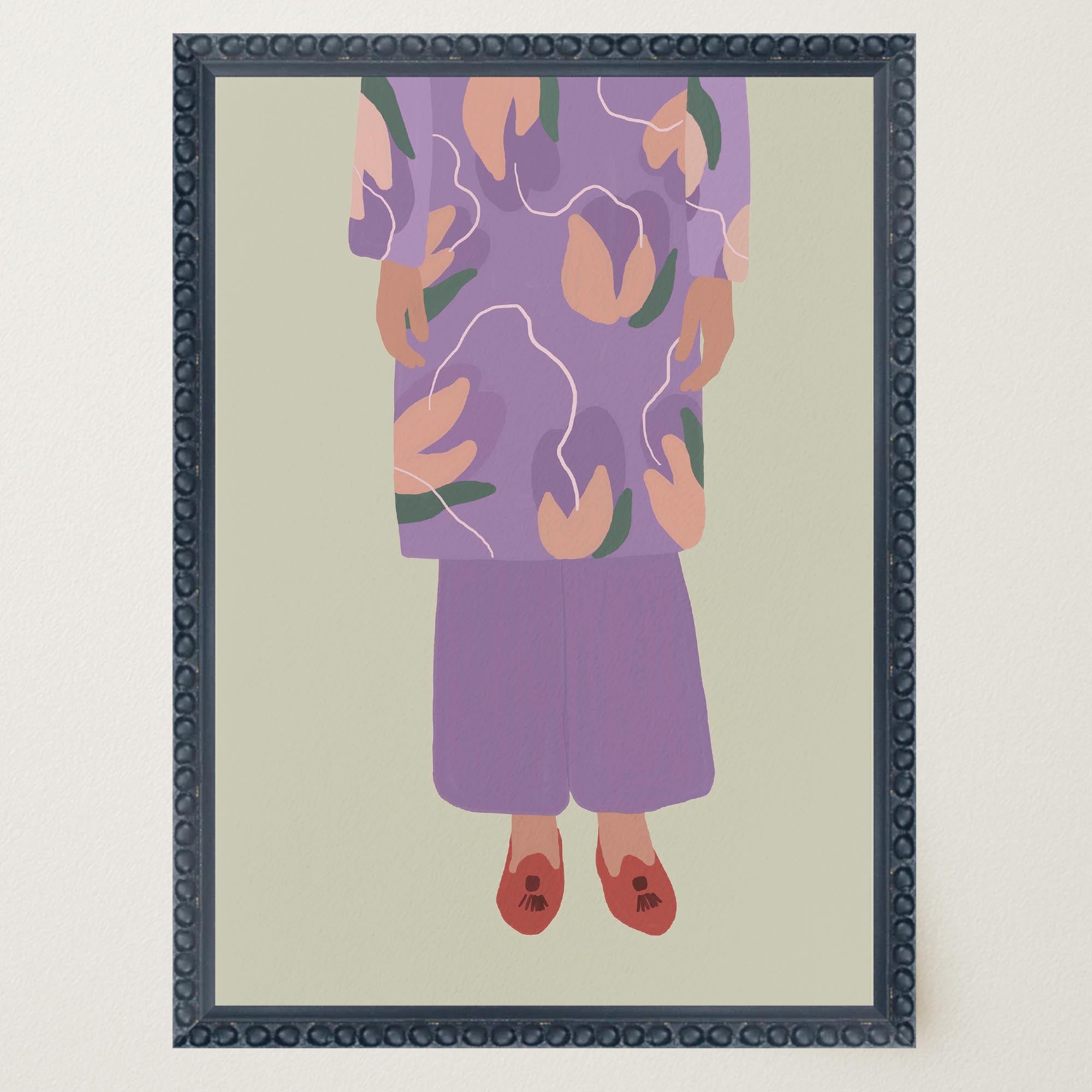 Woman in Purple Outfit Fashion Wall Art Print-Skudaboo