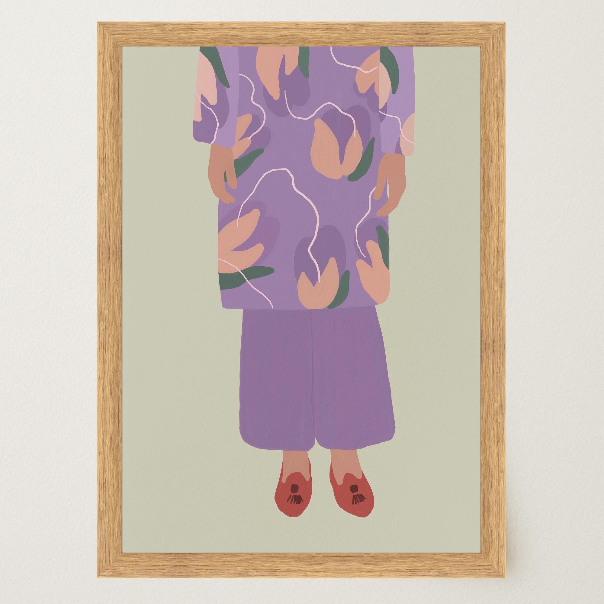 Woman in Purple Outfit Fashion Wall Art Print-Skudaboo