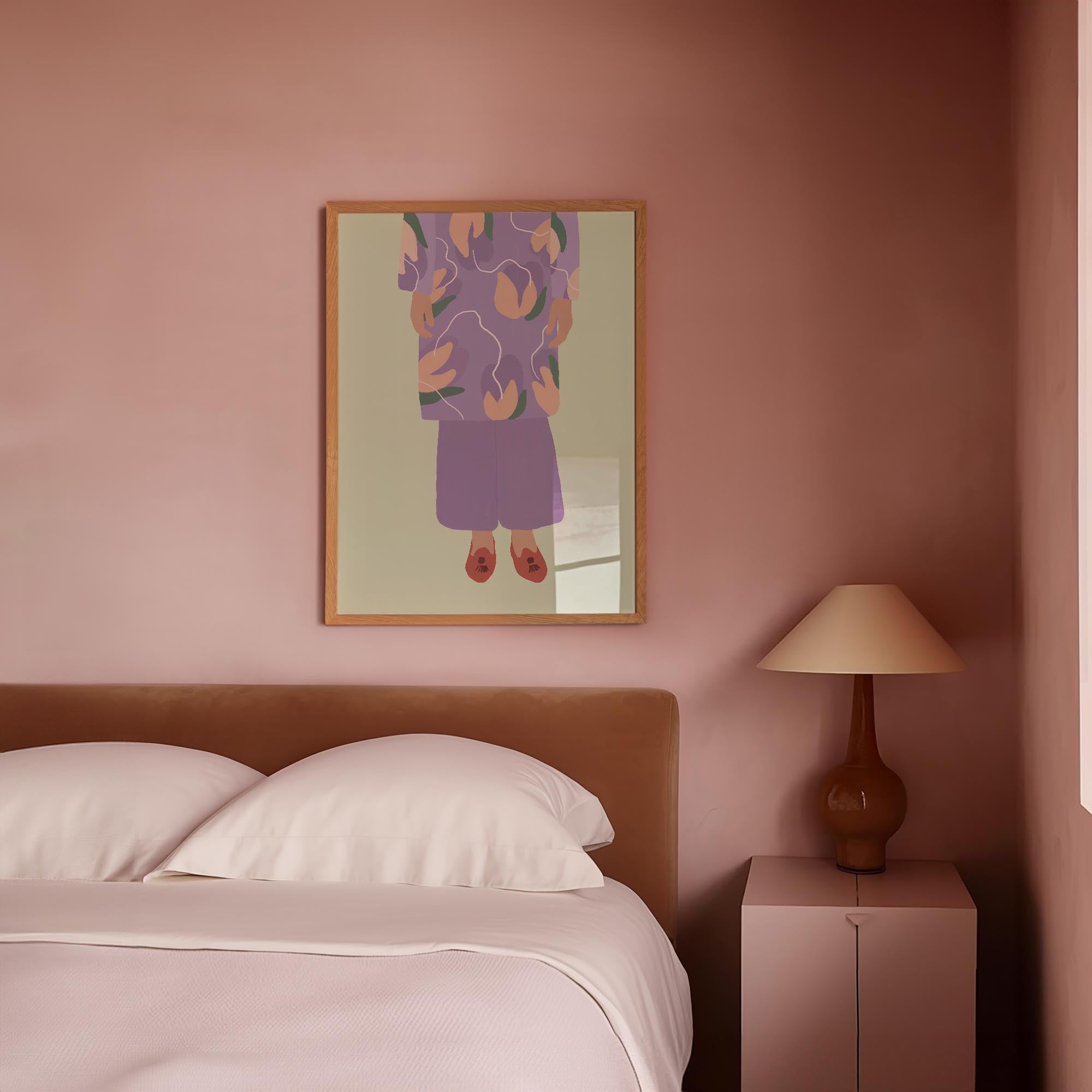 Woman in Purple Outfit Fashion Wall Art Print-Skudaboo