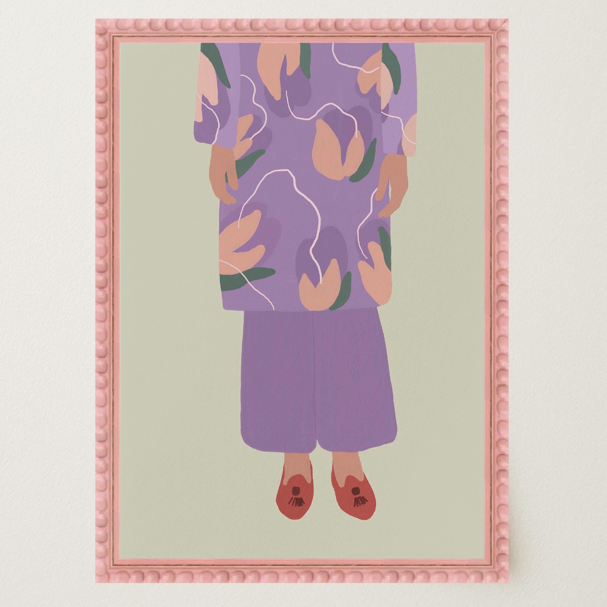 Woman in Purple Outfit Fashion Wall Art Print-Skudaboo