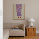 Woman in Purple Outfit Fashion Wall Art Print-Skudaboo