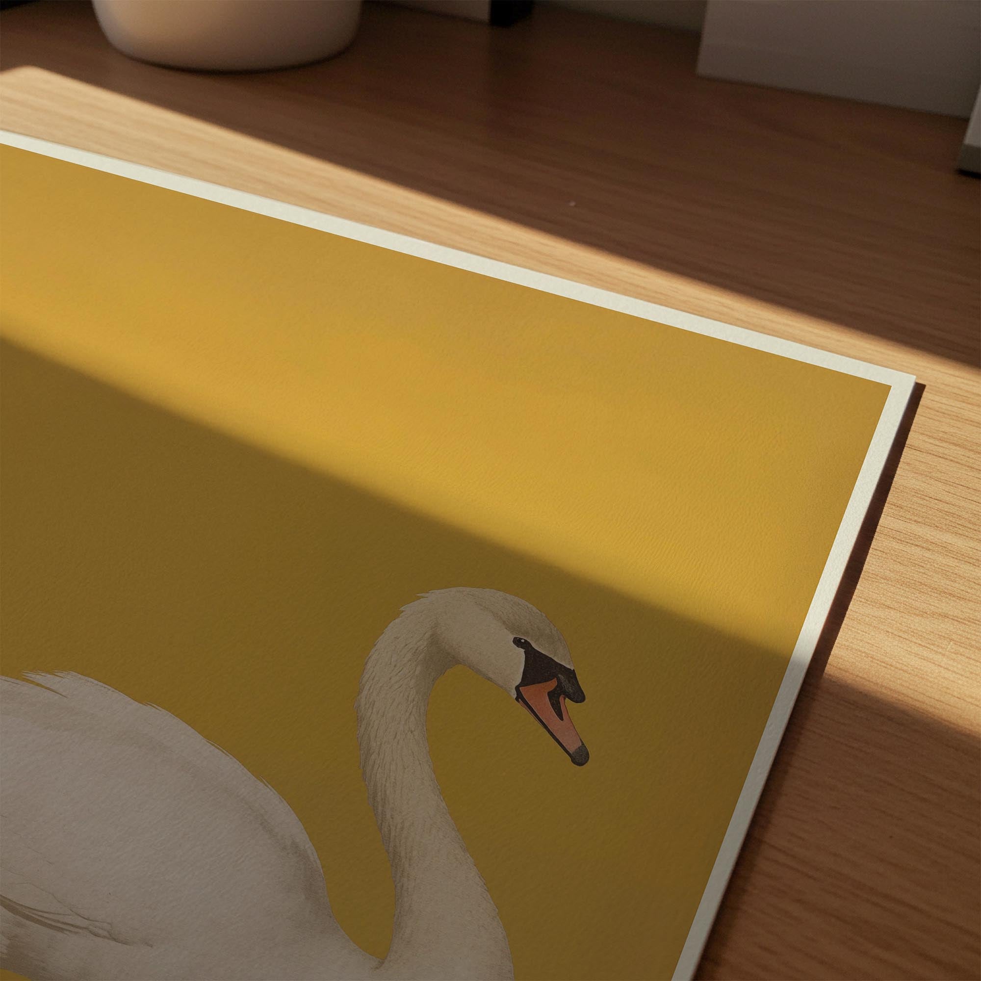 Vintage Style White Swan Wall Art Print-Skudaboo