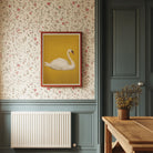 Vintage Style White Swan Wall Art Print-Skudaboo