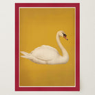 Vintage Style White Swan Wall Art Print-Skudaboo
