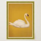Vintage Style White Swan Wall Art Print-Skudaboo