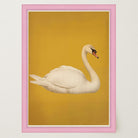 Vintage Style White Swan Wall Art Print-Skudaboo