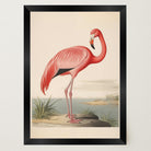 Vintage Style Pink Flamingo Wall Art Print-Skudaboo