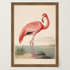 Vintage Style Pink Flamingo Wall Art Print-Skudaboo